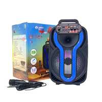 Altavoz Inalámbrico de 8 Pulgadas, 10W, RGB LED, para Exteriores, 5.0, Batería Integrada de 1200mAh, Micrófono Incorporado, Entrada AUX, Control Remoto, Compatible con Aplicaciones, 2.0 Canales