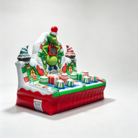 Jeu de tir gonflable Grinch de Noël avec capteur de lumière, cible de bonbons, jeu d'arcade d'intérieur pour les fêtes d'hiver, avec souffleur