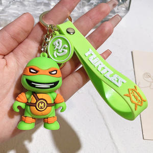 Vente de porte-clés en PVC souple personnalisés, porte-clés en PVC 3D, porte-clés en caoutchouc pour cadeaux mignons, film américain Tortues <span class=keywords><strong>Ninja</strong></span> - Product Image 4