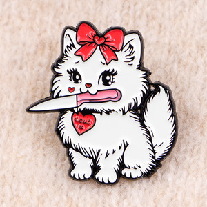 Venta al por mayor de fábrica: Nuevo broche de gato de dibujos animados, lindo pin de metal de mascota, pin de esmalte suave personalizado - Product Image 3