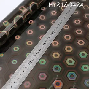 Olografica di cuoio HY2180 laser del vinile tessuto di supporto in pelle sintetica PVC uso impermeabile per la borsa di scarpe box cosmetici