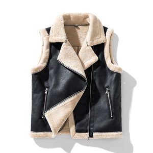 Automne <span class=keywords><strong>hiver</strong></span> chaud Vintage sans manches nouveauté mode dame hommes vestes Patchwork fourrure <span class=keywords><strong>d</strong></span>écontracté gilet hommes manteaux - Product Image 1