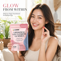 Gummies de glutathion liposomal sans sucre, mélange de collagène végétalien, marque privée OEM pour vendeurs e-commerce aux États-Unis et en Europe