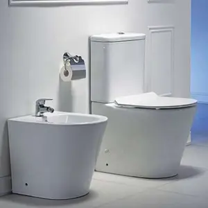 China Sanitary Ware Ceramic Wc Rimless Bathroom White 1 Piece Toilet