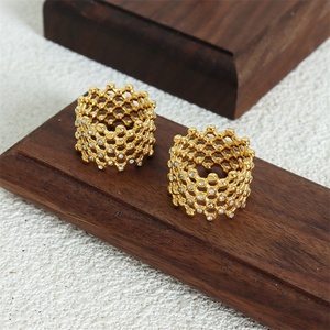 Anillos de Bisutería de Moda, Anillos de Dedo Redondos con Circonita Chapados en Oro de 18k para Mujer - Product Image 4
