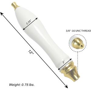 Mango de grifo de cerveza personalizado artesanal de poliresina para Kegerator Home Brew Pub estilo blanco - Product Image 6