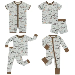 Macacão de bebê recém-nascido personalizado, macacão orgânico de bambu 5% spandex com bolhas para bebês, pijama infantil personalizado para bebês