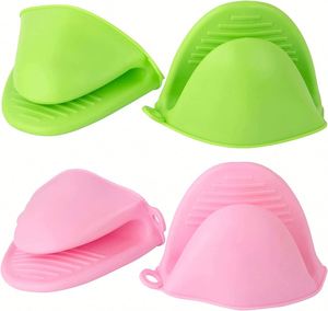 Mitaines personnalisées avec logo, mitaines de cuisine résistantes à la chaleur pour la manipulation de casseroles chaudes, paires de gants de four en silicone - Product Image 1