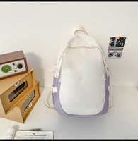 Sac à dos gris crème avec fermeture éclair, grande capacité 36-56L, avec pendentif géométrique en peluche mignon, sac à dos décontracté pour voyage et école, unisexe