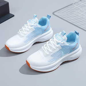 Chaussures blanches décontractées simples pour femmes, vente en gros, semelle épaisse, légères, respirantes, chaussures <span class=keywords><strong>de</strong></span> sport pour femmes, baskets tendance - Product Image 2