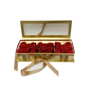 2024 Müttertag transparente rechteckige Rose Blume Mom Box blumig Ich liebe Mom Geschenkbox Blumenbox für Blumenverpackung