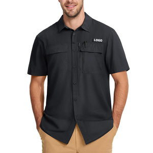 Camisa de Pesca para <span class=keywords><strong>Hombre</strong></span>, Ripstop, con Botones, Manga Corta, Múltiples Bolsillos, UPF50+, Táctica, para Exteriores, Personalizable - Product Image 1