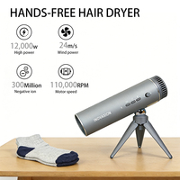 Sèche-cheveux pliable mains libres 1200W, durable et éco-responsable, pour la maison et les voyages