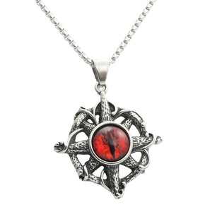 Stainless Steel <b>Cross</b> Pendant Necklace Men's Evil Eye Geometric Design Punk Retro Style 280513 - Product Image 4