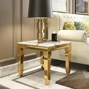 2021 Newest Side Table Luxury Design End Table American Classical Living Room Furniture Gold Silver Stainless Steel Side Table