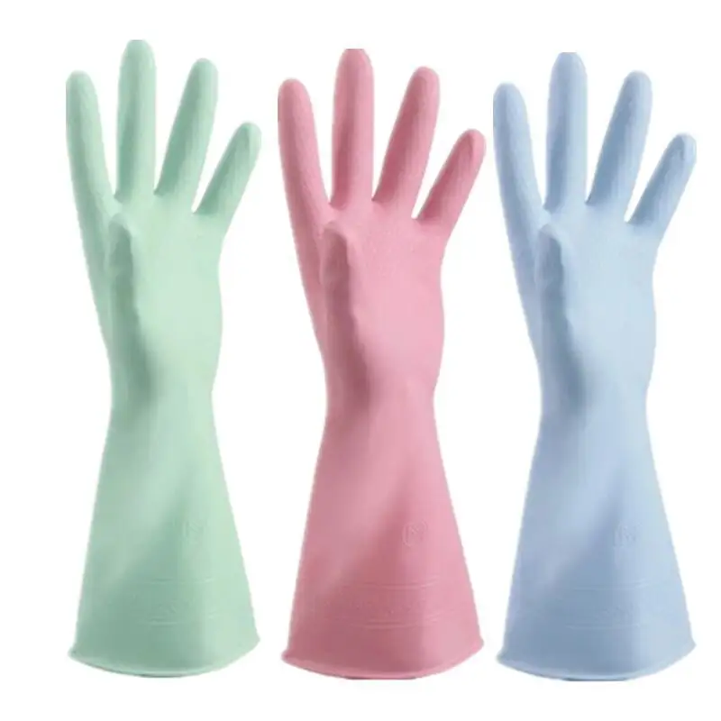 DS1392 Reusable Painting Gardening Kitchen Household Gloves Waterproof Long Sleeves Rubber Gloves PVC Dishwashing Cleaning Glove