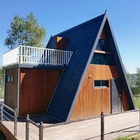 Casa Prefabricada de Lujo en Forma de A, de Acero Ligero, para Vivir en un Estilo Villa, Habitación Modular, Casa Prefabricada para Vacaciones y Viajes