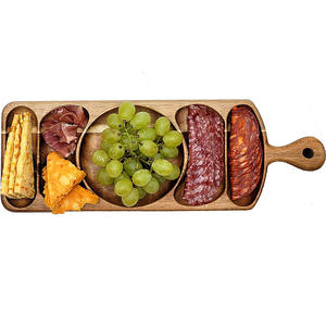 Großhandel <span class=keywords><strong>2026</strong></span> Holztablett Neuerscheinung Maßgefertigtes Akazienholz-Serviertablett mit Griffen Dessert-Snack-Käseplatte - Product Image 3