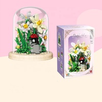 Offre Spéciale en plastique fleur blocs de construction Mini bloc jouets fleur avec narcisse brique bloc jouet pour enfants