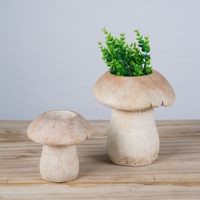 Pot de plante en ciment écologique peint à la main de style nordique Lianda, design mignon en forme de champignon, carton tendance pour la maison et le jardin, vente chaude