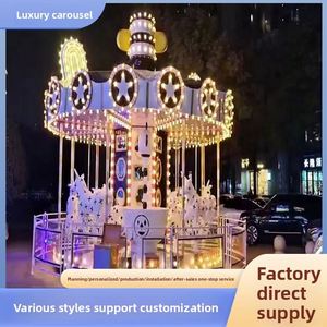 Suministro Directo de Fábrica: Nuevo Carrusel Infantil de Fibra de Vidrio con Caballos Giratorios, Equipo de Diversión para Áreas Turísticas - Product Image 4
