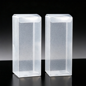 Eco-Friendly Recycled PP PVC PET Folding <b>Box</b>, Frosted Crossgrain PP Transparent Square Cube <b>Plastic</b> Packaging For Shoes - Product Image 2