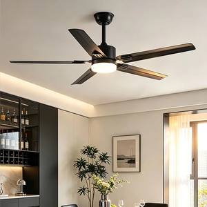 Modern Simple Design 5 Blades <b>Ceiling</b> <b>Fan</b> <b>With</b> LED Light Dimmable <b>Remote</b> <b>Control</b> Copper Motor - Product Image 2