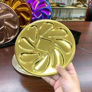 <strong>Creative</strong> Modern Korean-Style Polished Stainless Steel Round Food <strong>Serving</strong> <strong>Plate</strong> for Party Custom Logo Packaging - Product Image 5