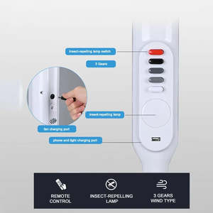 Ventilador de pedestal Solar Pan de 18 pulgadas con función recargable para el hogar - Product Image 2
