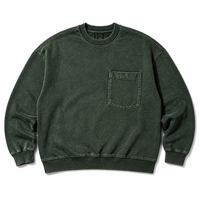 Sweat-shirt à col rond avec poche poitrine, pull décontracté style streetwear, commande en gros, vêtements pour hommes, modèle vierge en stock