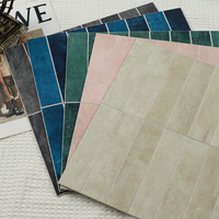 Zellige Style espagnol fait à la main vert SPC carreaux de mur auto-adhésif dosseret mosaïque bâton pour cuisine