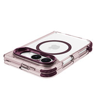 Étui de téléphone portable hybride PC+TPU résistant aux chocs, anti-rayures, magnétique, transparent pour iPhone 18 Fold Duo avec béquille de caméra en métal