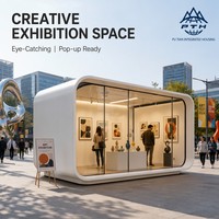 Kiosque à café de 20 pieds, boutique modulaire préfabriquée haut de gamme avec fenêtres panoramiques, café-bar à thé Apple Cabin