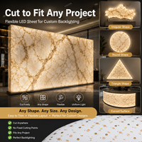 Flexibles LED-Blatt für Onyx-Marmor-Hintergrundbeleuchtung 24V Zuschneidbares LED-Lichtpanel CRI90 für Arbeitsplatten Empfangswände