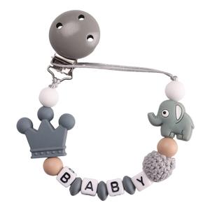 <span class=keywords><strong>Attache</strong></span>-sucette en silicone pour bébé de 0 à 12 mois, motif éléphant, support de dentition apaisant, jouet à mâcher, factice avec chaîne inspirée des animaux - Product Image 6