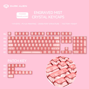 High Quality Transparent Engraved Keycaps 6.25U 1.75U OEM Height Glossy Top Matte Texture Sided PC Craftsmanship - Product Image 2