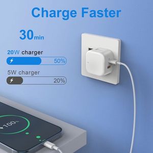 20W A+<b>C</b> Dual Usd Power <b>Adapter</b> UK <b>Plug</b> Fast Charging Cell Phone Charger - Product Image 5