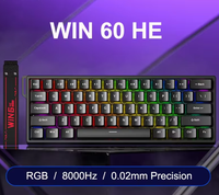 Teclado WIN68 WIN60 HE PRO Max Serie 8K con Teclas RGB de Contorno, Interruptores Magnéticos Intercambiables en Caliente