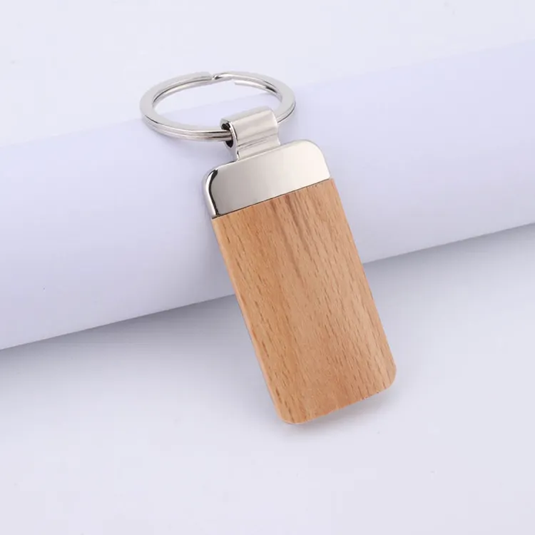 Blank Wooden KeyChain Personalized Wood Key Customized Key Ring Holder Tags Diy Wooden Keychain