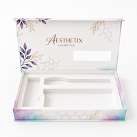 Boîte en carton rigide en forme de livre avec logo artistique texturé personnalisé, pelliculage mat, emballage en papier pour crème pour le visage, beauté