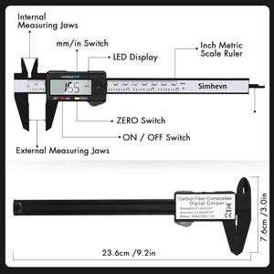 Remklauw Meetinstrument, Nonius Digitale Remklauw 6 Inch/150Mm, Digitale Micrometer Gemakkelijk Schakelen Van Inch Naar Millimeter - Product Image 4