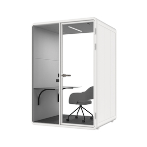 Single Person Soundproof Office Pod Acoustic Phone Booth Private Working Cabin with <b>Desk</b> LED Light for Open Office - Product Image 3