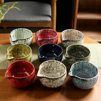 Ensemble fouet à matcha, bol en céramique avec bec verseur, bol en céramique traditionnel japonais, fouet en bambou à 100 brins, ensemble matcha en céramique