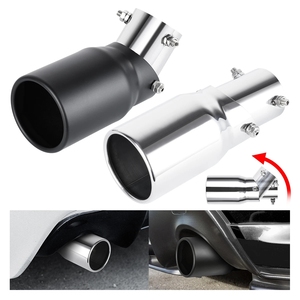 Stainless Steel Exhaust Tip Adjustable Universal Fit for <b>Car</b> SUV Single Rolled Exhaust Pipe Tip with Bolt-On - Product Image 1