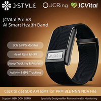 Bracelets intelligents JCVital V8 OEM ODM, bracelet de suivi d'activité, moniteur de fréquence cardiaque, suivi de la fréquence respiratoire, moniteur de tension artérielle en temps réel