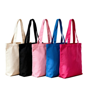 Sac fourre-tout en toile, couleur unie, style minimaliste, ouverture supérieure, toutes saisons, sac de shopping réutilisable - Product Image 1