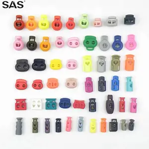 SAS חדש מותאם אישית עיצוב לוגו רב צבע אחד חור שני חורי שרוך מנעול כבל פלסטיק פקק