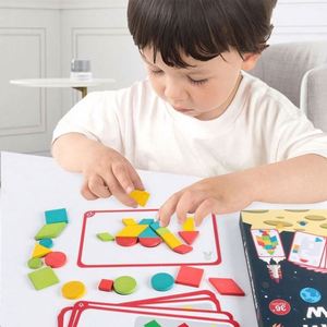 Livre de blocs géométriques magnétiques STEM, jeu de voyage, puzzle Tangram de formes géométriques - Product Image 2