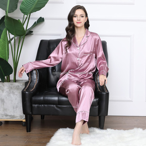 Pijamas de Novia para Damas de Honor, Mujeres, Manga Larga y Pantalones, Conjunto de Pijamas de Seda y Satén para Boda - Product Image 3