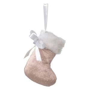 Porte-chaussures en tissu velours rose 9x4cm H. 13cm - Product Image 1